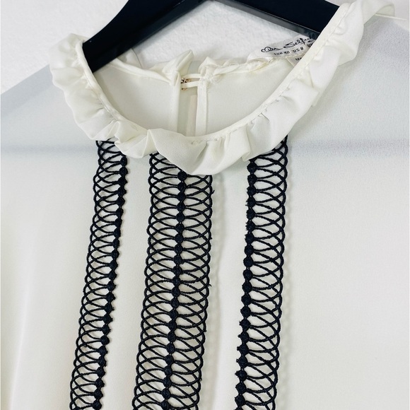 Miss SELFRIDGE White Black Embroidered Romper Size 8 - Picture 4 of 16